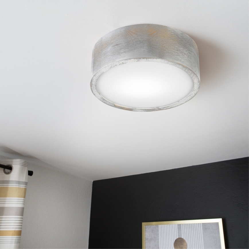 Brilagi - Deckenleuchte PINO 1xE27/15W/230V Kiefer/Silber Ø 27,5 cm