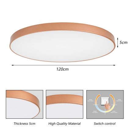 BRILAGI - LED-Deckenleuchte POOL LED/180W/230V 3000/4000/6000K Ø 120 cm bronzefarben