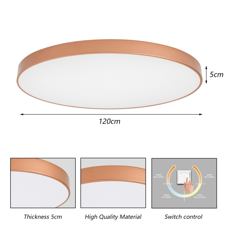 BRILAGI - LED-Deckenleuchte POOL LED/180W/230V 3000/4000/6000K Ø 120 cm bronzefarben