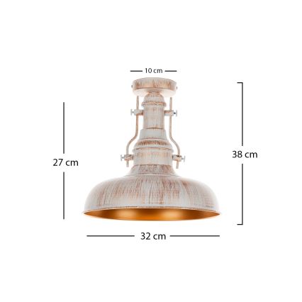 Brilagi - Deckenleuchte PYRONIC 1x E27/40W/230V Ø 32 cm creme/Patina