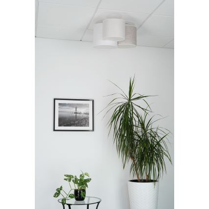Brilagi - Deckenleuchte SNAKE 3xE27/15W/230V grau/cremefarben