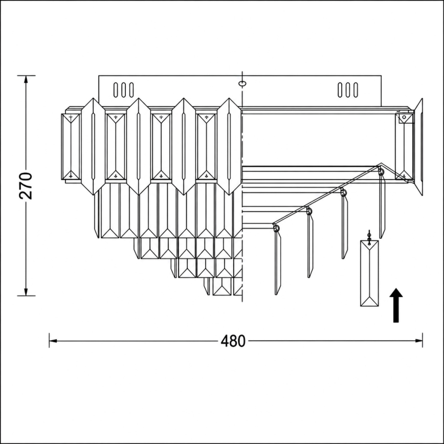 BRILAGI - Deckenleuchte SPECTRA 5×E14/40W/230V Ø 48 cm schwarz
