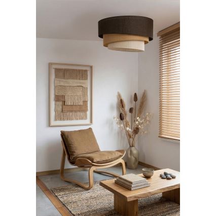 Brilagi - Deckenleuchte TRIO 3xE27/60W/230V Ø 60 cm braun/beige/weiß