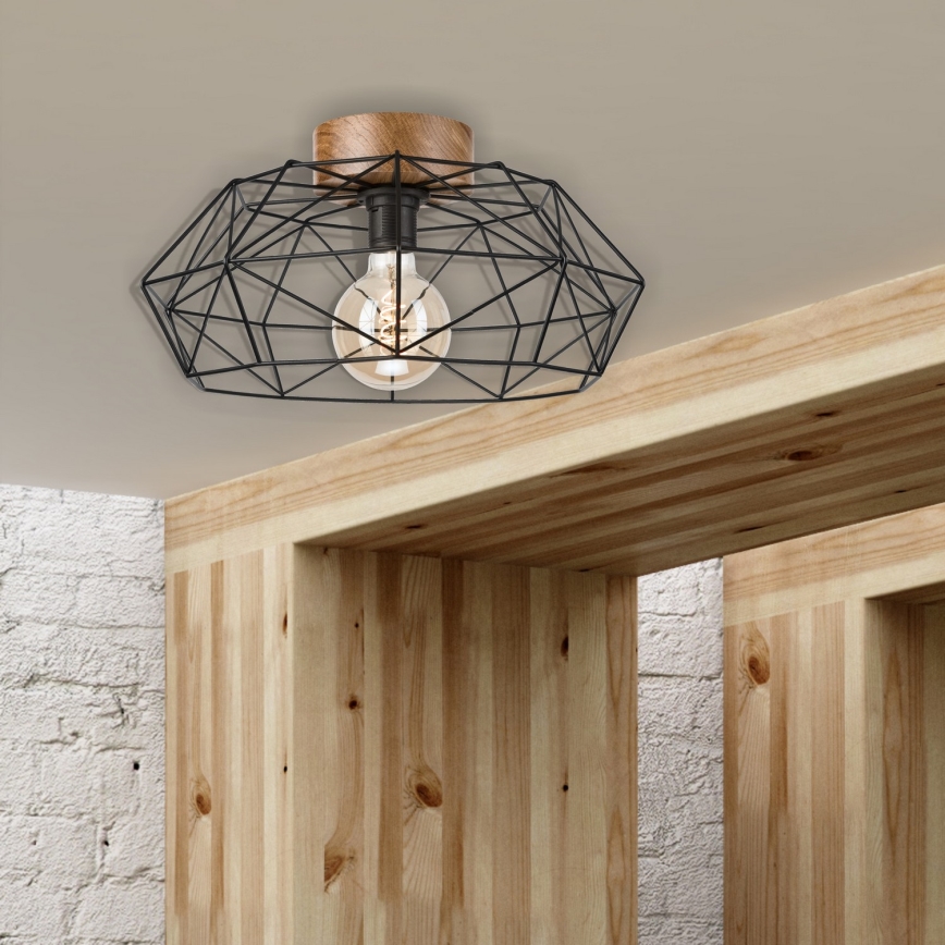 Brilagi - Deckenleuchte WOODY BASKET 1xE27/60W/230V Eiche Nussbaum