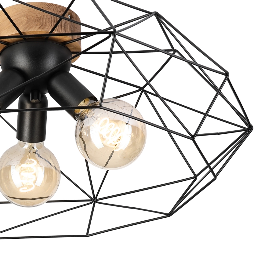 Brilagi - Deckenleuchte WOODY BASKET 3xE27/60W/230V Ø 60 cm Eiche