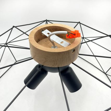 Brilagi - Deckenleuchte WOODY BASKET 3xE27/60W/230V Ø 60 cm Eiche