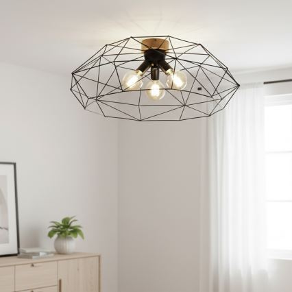 Brilagi - Deckenleuchte WOODY BASKET 3xE27/60W/230V Ø 80 cm Eiche