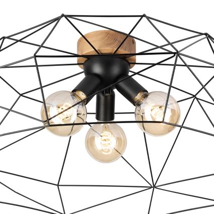 Brilagi - Deckenleuchte WOODY BASKET 3xE27/60W/230V Ø 80 cm Eiche