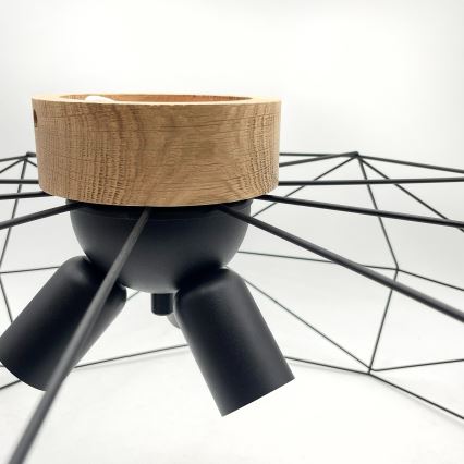 Brilagi - Deckenleuchte WOODY BASKET 3xE27/60W/230V Ø 80 cm Eiche