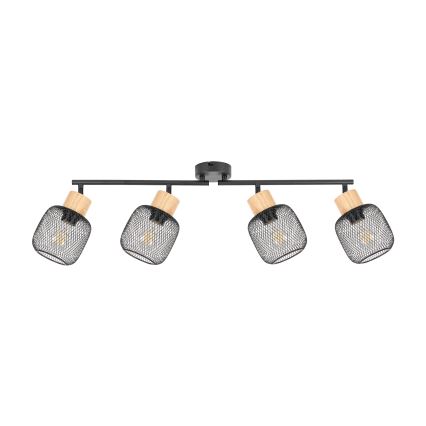 Brilagi - Deckenspot BASKLITE 4xE27/15W/230V Holz/Schwarz