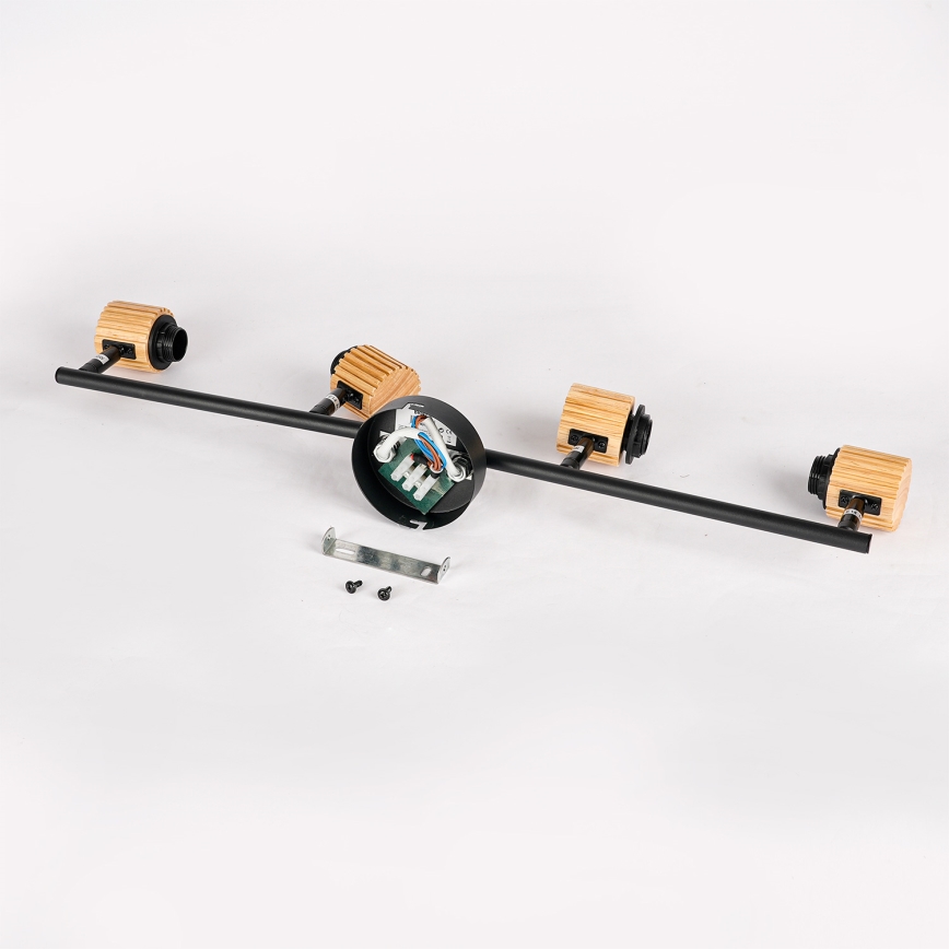 Brilagi - Deckenspot BASKLITE 4xE27/15W/230V Holz/Schwarz