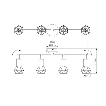 Brilagi - Deckenspot CAGE 4xE14/40W/230V