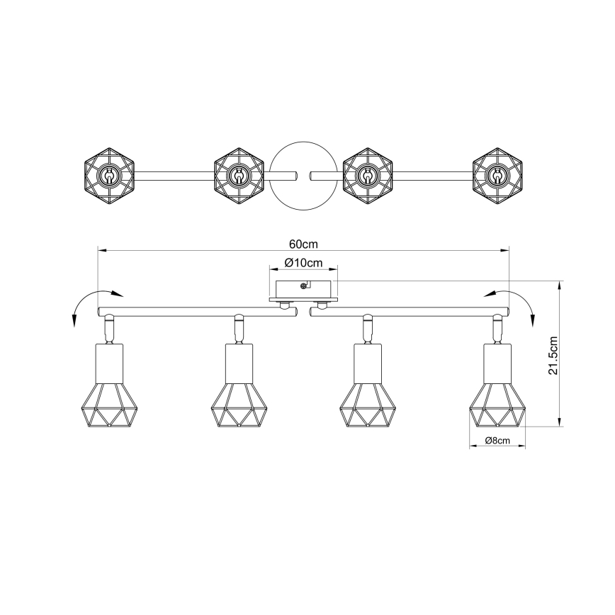 Brilagi - Deckenspot CAGE 4xE14/40W/230V