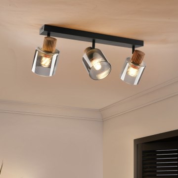Brilagi - Deckenspot HYGGE 3xE14/15W/230V schwarz/rauchfarben