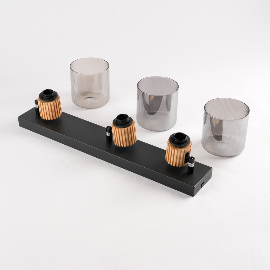 Brilagi - Deckenspot HYGGE 3xE14/15W/230V schwarz/rauchfarben