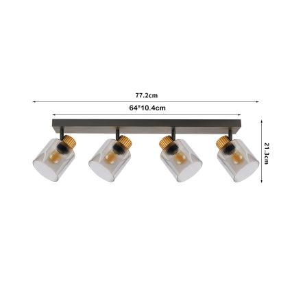 Brilagi - Deckenspot HYGGE 3xE14/15W/230V schwarz/rauchfarben