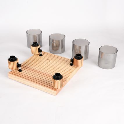 Brilagi - Deckenspot HYGGE 4xE14/15W/230V Gummibaumholz/rauchfarben