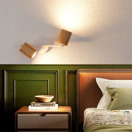 Brilagi - Deckenspot MODERN WOOD 2xGU10/8W/230V Holz/weiß