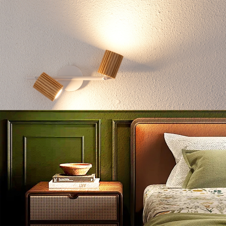 Brilagi - Deckenspot MODERN WOOD 2xGU10/8W/230V Holz/weiß