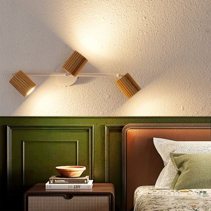 Brilagi - Deckenspot MODERN WOOD 3xGU10/8W/230V Holz/weiß