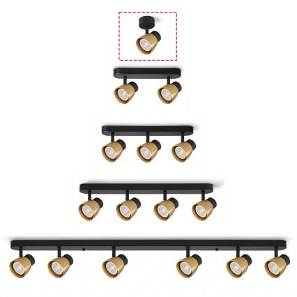 Brilagi - Deckenspot NUGGET 1xGU10/30W/230V schwarz/gold