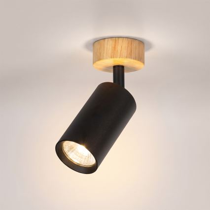 Brilagi - Deckenspot SELE 1xGU10/30W/230V schwarz/Eichen-Dekor