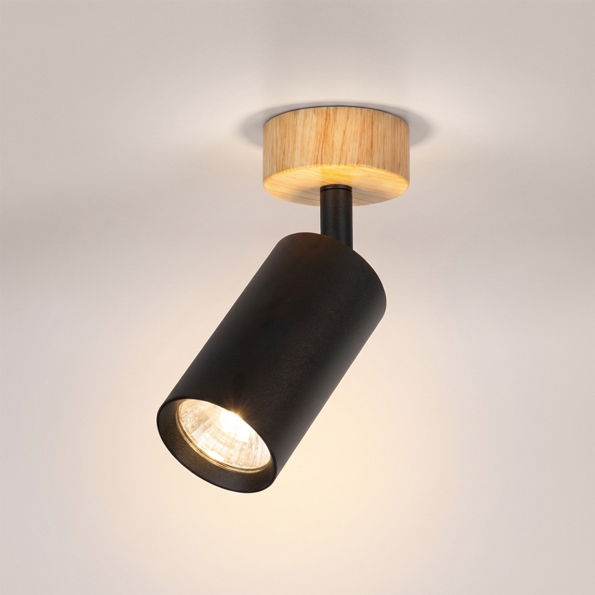 Brilagi - Deckenspot SELE 1xGU10/30W/230V schwarz/Eichen-Dekor