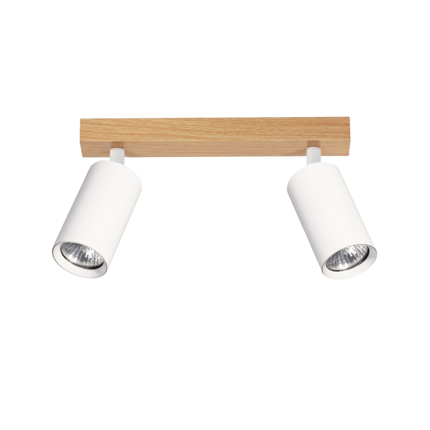Brilagi - Deckenspot SELE 2xGU10/30W/230V weiß/Eichen-Dekor