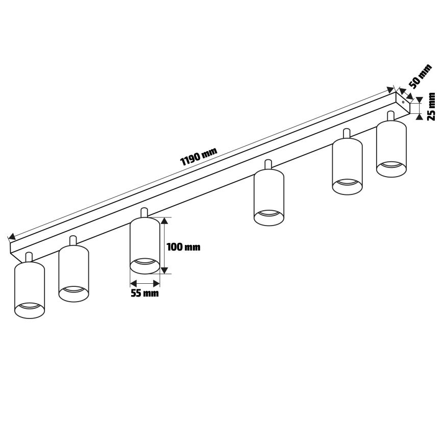 Brilagi - Deckenspot SELE 6xGU10/30W/230V weiß/Eiche-Dekor