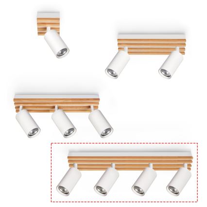 Brilagi - Deckenspot SELE WOOD 4xGU10/30W/230V weiß/Holz