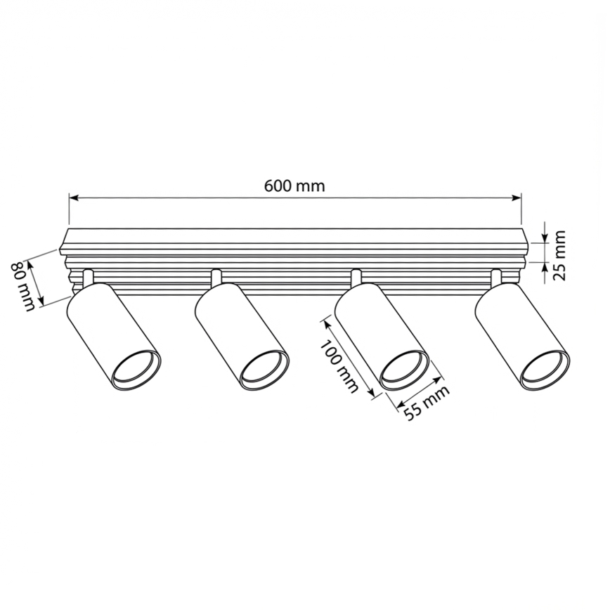 Brilagi - Deckenspot SELE WOOD 4xGU10/30W/230V weiß/Holz