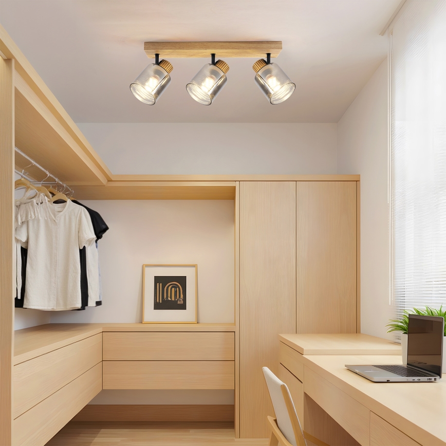 Brilagi - Deckenstrahler HYGGE 3xE14/15W/230V Gummibaum/rauchfarben