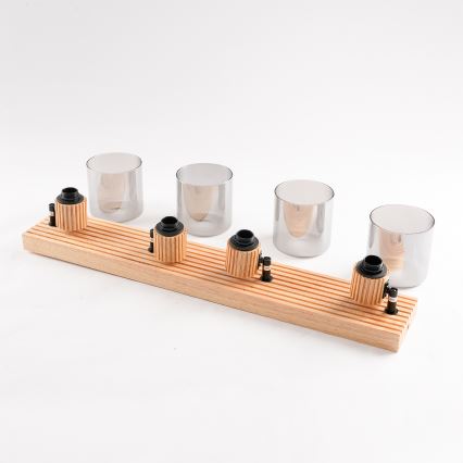 Brilagi - Deckenstrahler HYGGE 4xE14/15W/230V Holz/rauchfarben