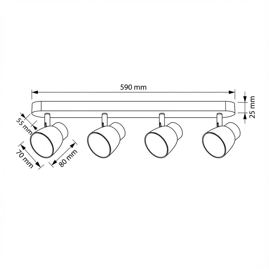 Brilagi - Deckenstrahler NUGGET 4xGU10/30W/230V schwarz/gold