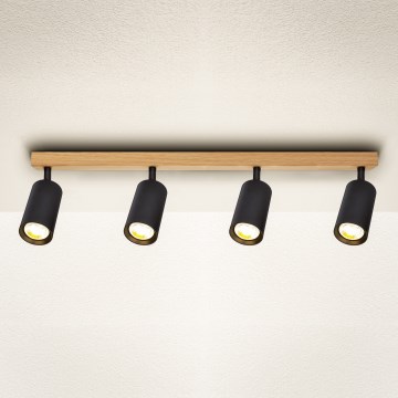 Brilagi - Deckenstrahler SELE 4xGU10/30W/230V schwarz/Eichen-Dekor