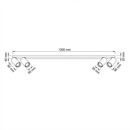 Brilagi - Deckenstrahler SELE LONG 4xGU10/30W/230V beige