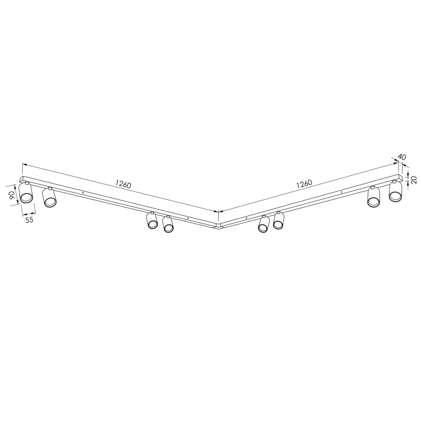 BRILAGI - Deckenstrahler SELE LONG 8xGU10/30W/230V weiß