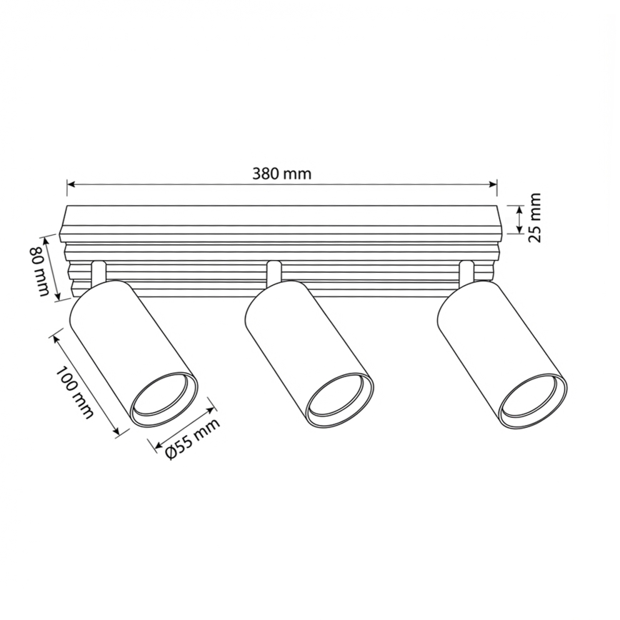 Brilagi - Deckenstrahler SELE WOOD 3xGU10/30W/230V schwarz/Holz