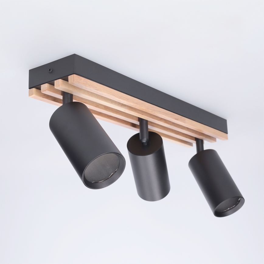 Brilagi - Deckenstrahler SELE WOOD ACOUSTIC 3xGU10/30W/230V schwarz/Holz