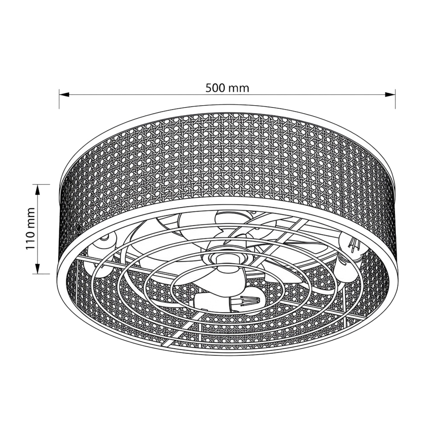 Brilagi - Deckenventilator 4xE27/40W/230V Durchmesser 50 cm Bambus + Fernbedienung