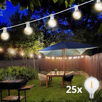 Brilagi - Dekorative LED-Lichterkette für den Außenbereich GARLAND 25xE12 20m weiß IP44 warmweiβ