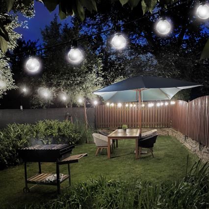 Brilagi - Dekorative LED-Outdoor-Lichterkette GARLAND 25xE12 20m IP44 kaltweiß