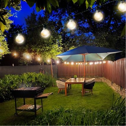 Brilagi - Dekorative LED-Lichterkette für den Außenbereich GARLAND 25xE12 20m schwarz IP44 warmweiβ