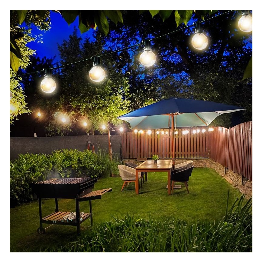 Brilagi - Dekorative LED-Lichterkette für den Außenbereich GARLAND 25xE12 20m schwarz IP44 warmweiβ