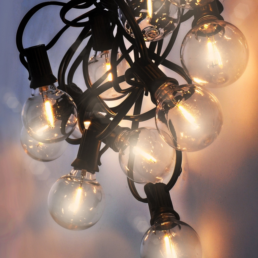 Brilagi - Dekorative LED-Lichterkette für den Außenbereich GARLAND 25xE12 20m schwarz IP44 warmweiβ