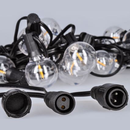 Brilagi - Dekorative LED-Lichterkette für den Außenbereich GARLAND 25xE12 20m schwarz IP44 warmweiβ