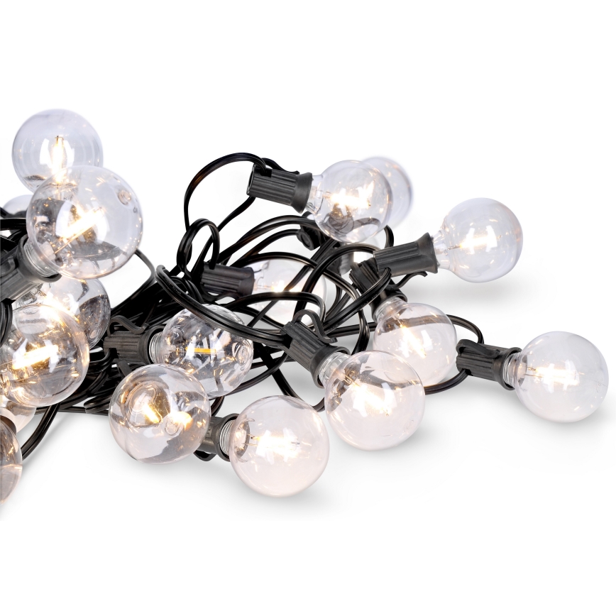 Brilagi - Dekorative LED-Lichterkette für den Außenbereich GARLAND 25xE12 20m schwarz IP44 warmweiβ