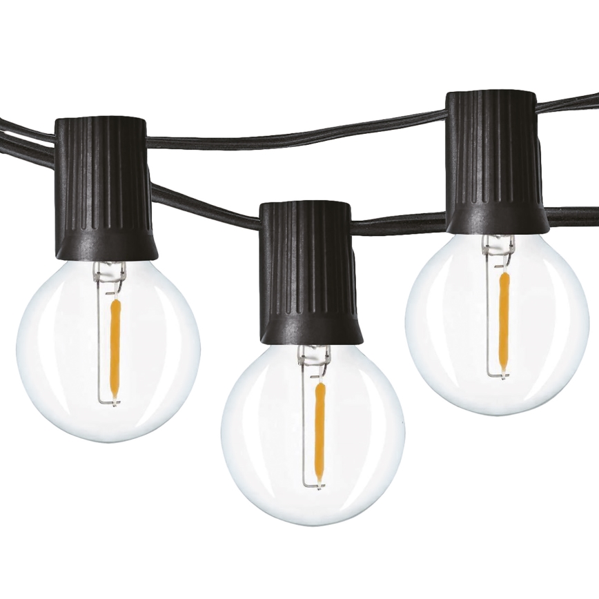 Brilagi - Dekorative LED-Lichterkette für den Außenbereich GARLAND 25xE12 20m schwarz IP44 warmweiβ