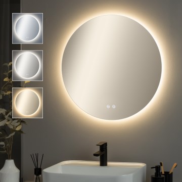 Brilagi - DEMI PRO LED Badezimmerspiegel mit Heizfunktion, LED/20W/230V, Ø 60 cm, IP44, CRI 90, dimmbar + CCT (verstellbare Farbtemperatur)
