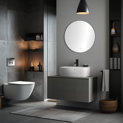 Brilagi - DEMI PRO LED Badezimmerspiegel mit Heizfunktion, LED/20W/230V, Ø 60 cm, IP44, CRI 90, dimmbar + CCT (verstellbare Farbtemperatur)